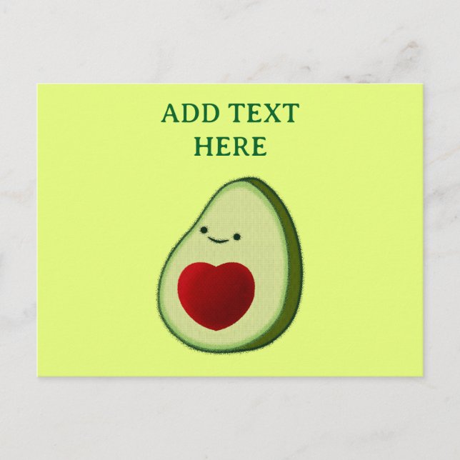 Avocado Lover Cute Cartoon  Postcard (Front)