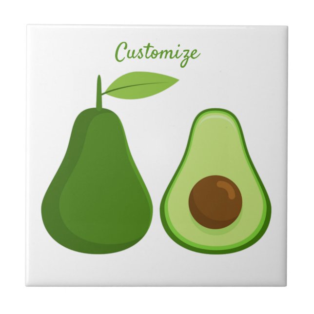 Avocado Lover Design Thunder_Cove Ceramic Tile (Front)