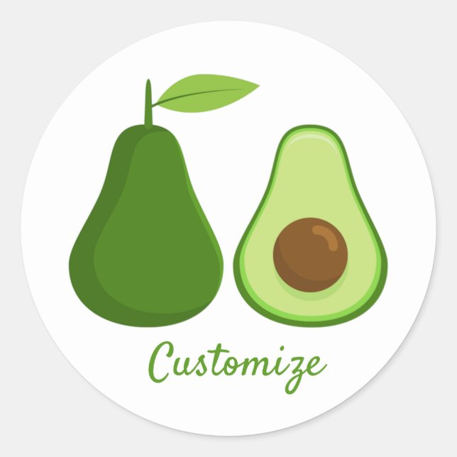 Avocado Lover Design Thunder_Cove Classic Round Sticker (Front)