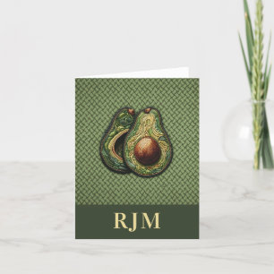 Avocado Lover Faux Embroidery Thank You Card