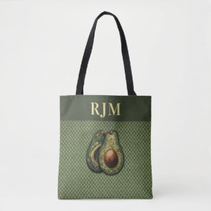 Avocado Lover Faux Embroidery Tote Bag