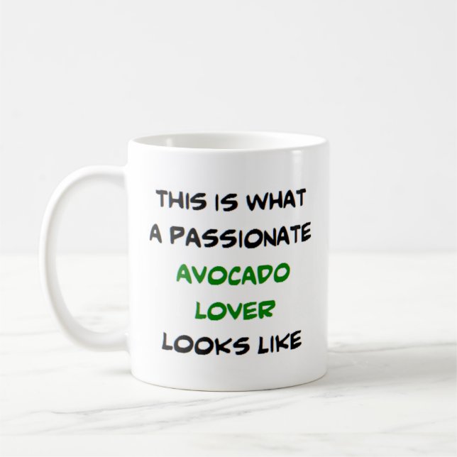 avocado lover, passionate coffee mug (Left)