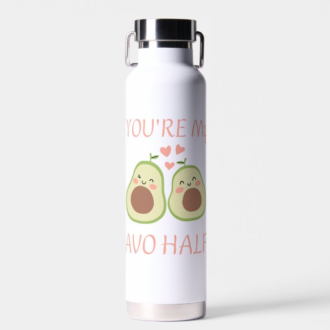 Avocado lovers-You're my avo half-Water Bottle. Water Bottle (Front)