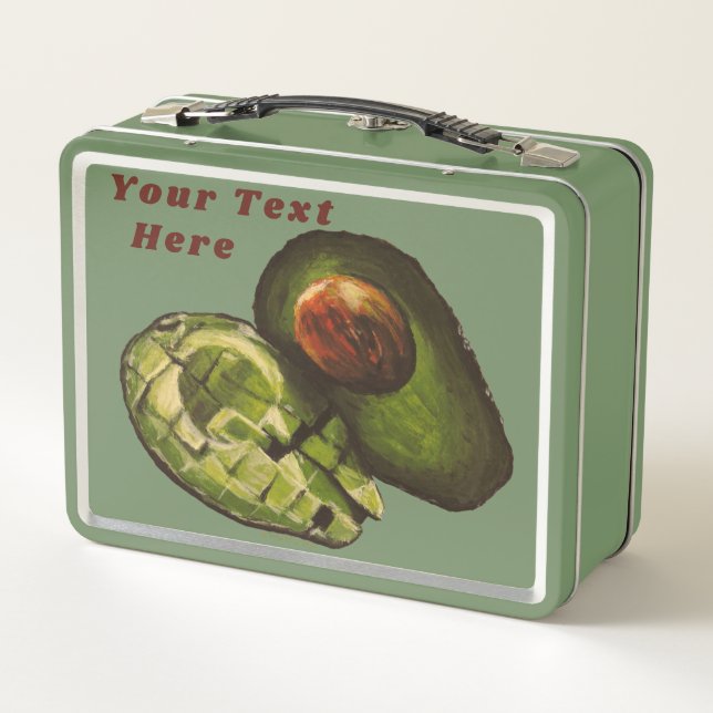 Avocado Lunch Box - Optional Personalisation (Back)