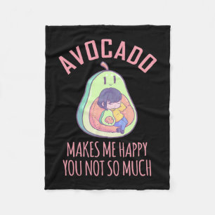 Avocado Makes Me Happy Fleece Blanket