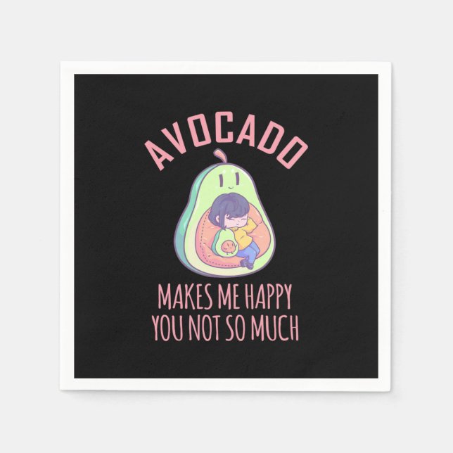 Avocado Makes Me Happy Napkin (Front)
