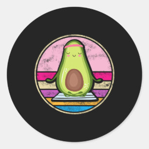 Avocado Meditation Yoga Chakra Pilates Buddha Spir Classic Round Sticker