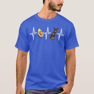 Avocado Miniature Pinscher Heartbeat Dog Lover  T-Shirt