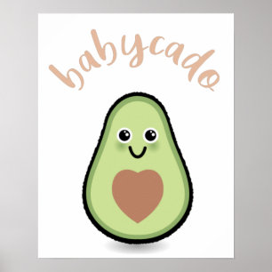 Avocado mit Herz Babycado für ein Baby Poster