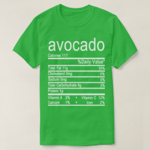 avocado Nutrition Facts label T-Shirt