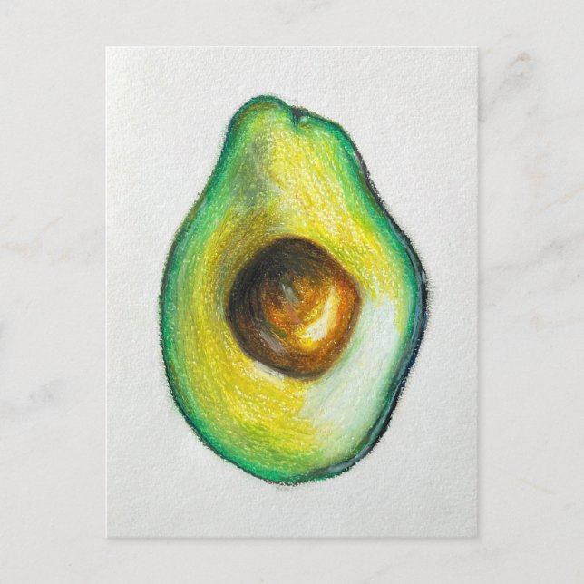 Avocado Oil Pastel Drawing Original Artwork Postcard (Front)