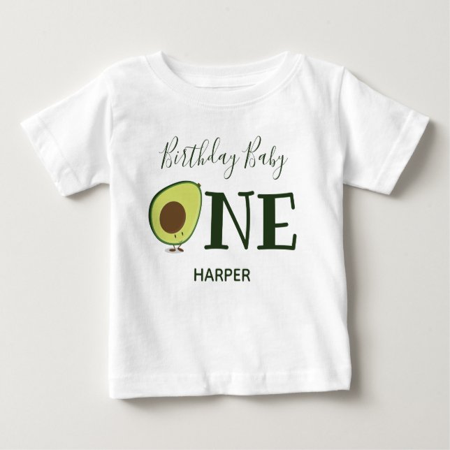 Avocado One 1st First Birthday Baby T-Shirt (Front)