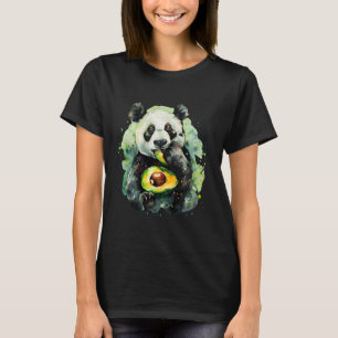 Avocado Panda Bear Watercolor Artwork Avocado Frui T-Shirt