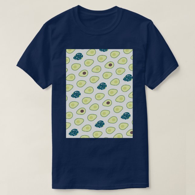 Avocado Pattern Custom Typography T-Shirt (Design Front)