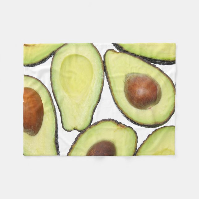 Avocado Pattern Fleece Blanket (Front (Horizontal))