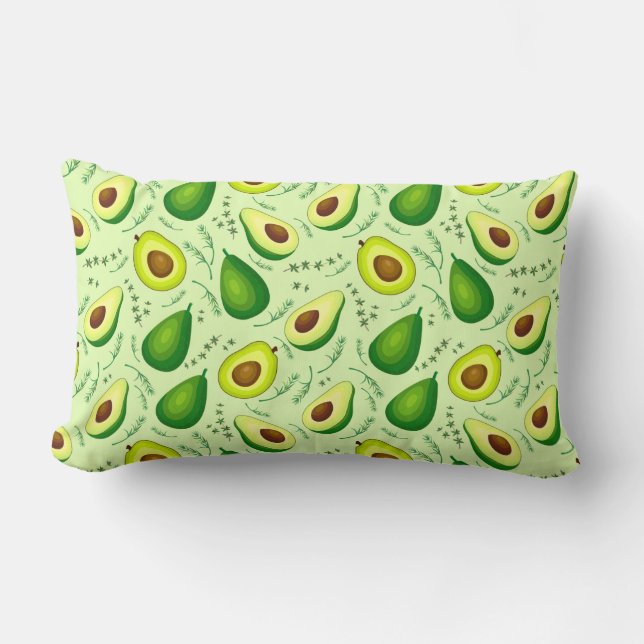 Avocado Pattern Lumbar Cushion (Front)