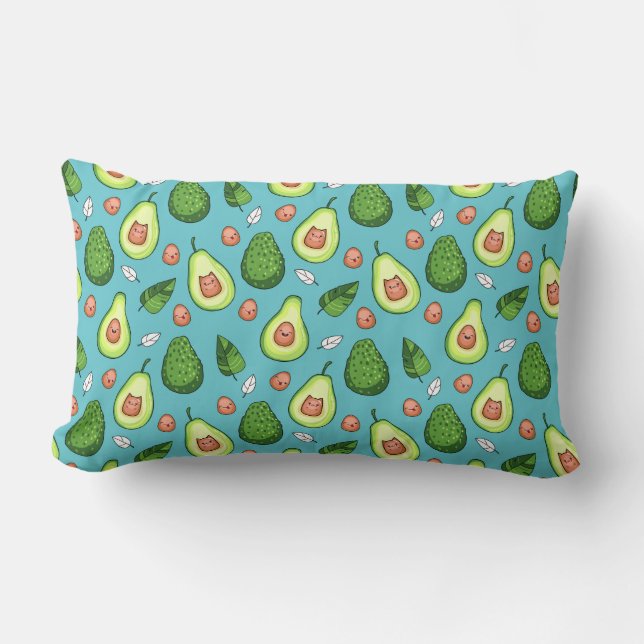 Avocado Pattern Lumbar Pillow (Front)