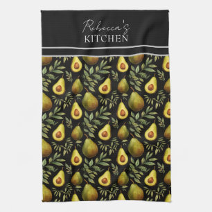 Avocado Pattern Personalized Kitchen  Tea Towel