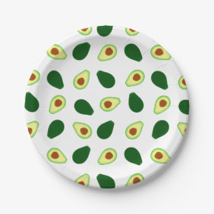 Avocado Pattern Print Paper Plates