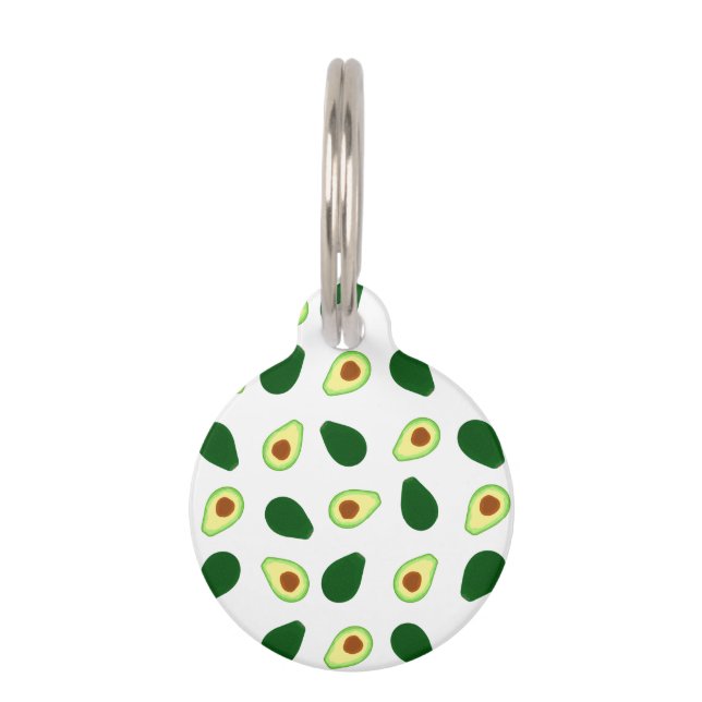 Avocado Pattern Print Pet ID Tag (Front)