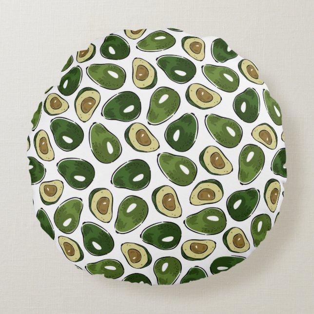 Avocado pattern round cushion (Front)