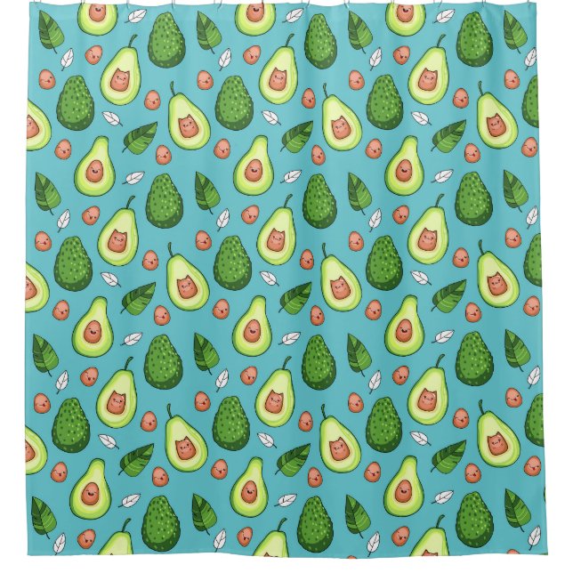Avocado Pattern Shower Curtain (Front)