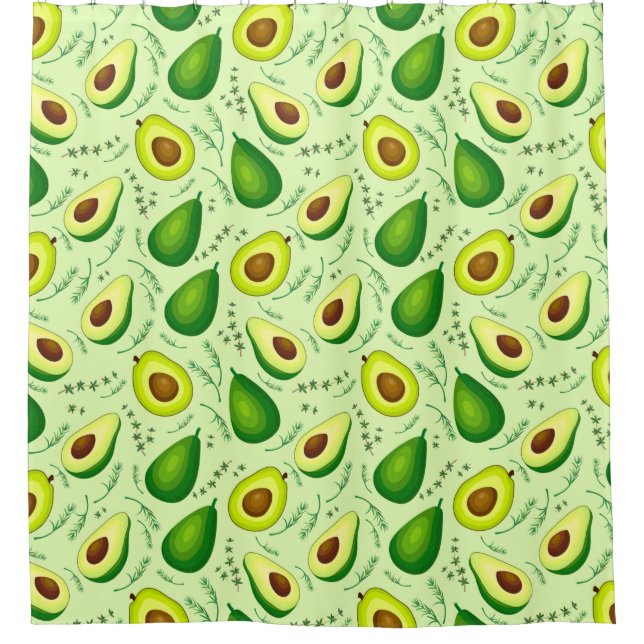 Avocado Pattern Shower Curtain (Front)