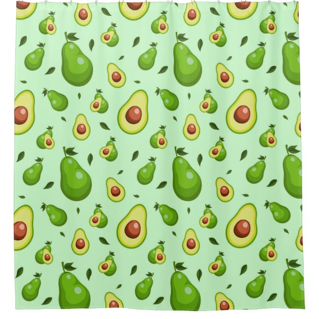 Avocado Pattern Shower Curtain (Front)