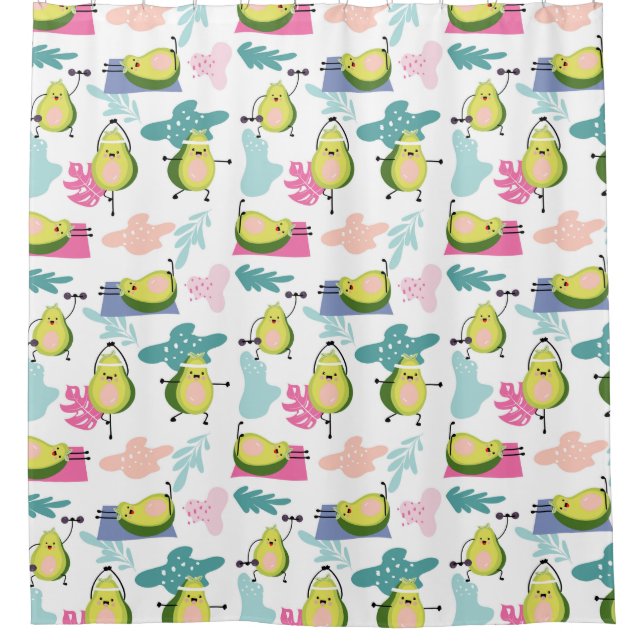 Avocado Pattern Shower Curtain (Front)