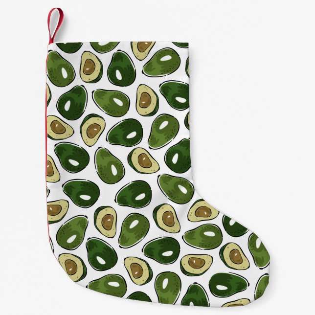 Avocado pattern small christmas stocking (Front)