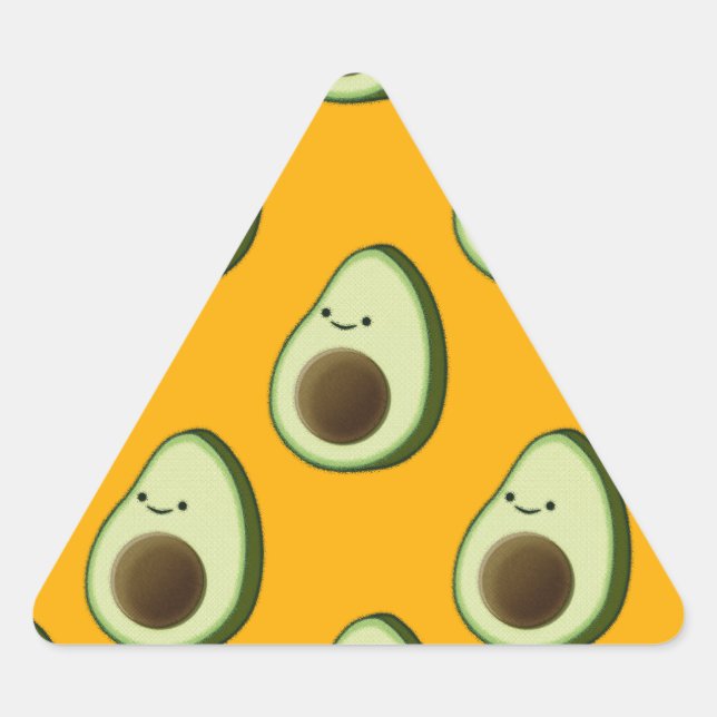 Avocado Pattern Triangle Sticker (Front)