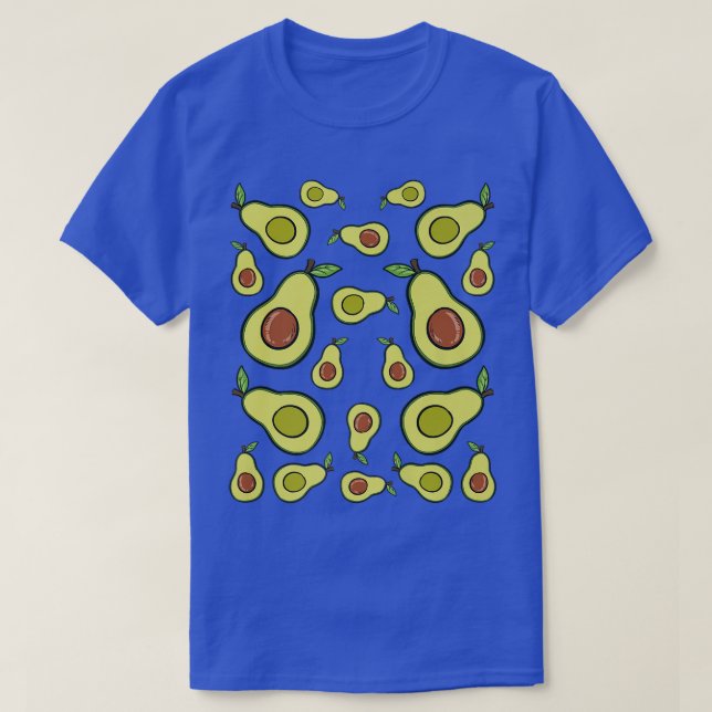Avocado Pattern with Healthy Sliced Avocados T-Shirt (Design Front)