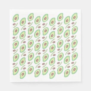 Avocado Pits Slices Fruit Hand Drawn Pattern Napkin
