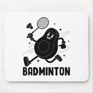 Avocado Playing Badminton Healthy Vegetarian Food Mouse Pad