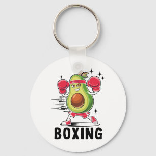 Avocado Playing Boxing Healthy Vegetarian Food Key Ring