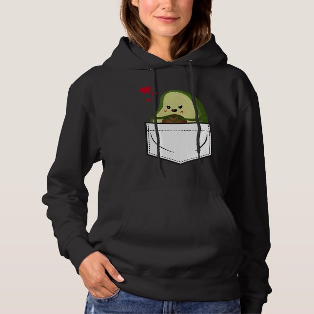 Avocado Pocket Eating Vegan Fruit Avocado Hoodie (Front)