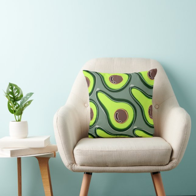 🥑 Avocado Pop Art – Fresh & Fun Pattern 🥑 Cushion (Chair)