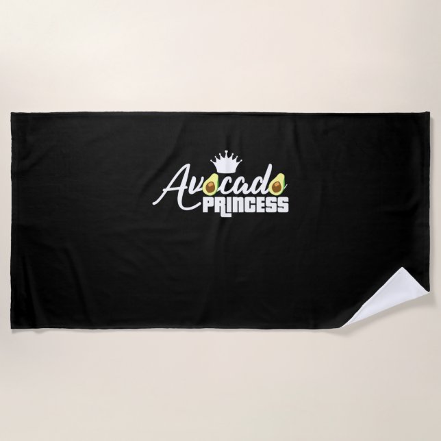 Avocado Princess Beach Towel (Front)