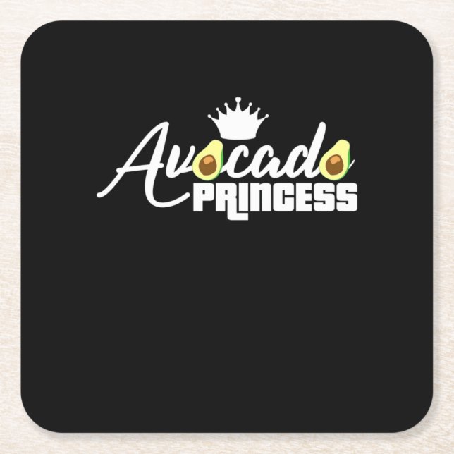 Avocado Princess Square Paper Coaster (Front)