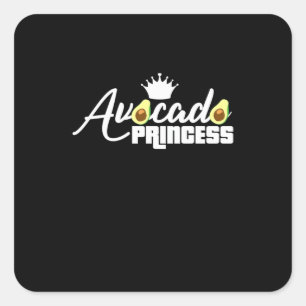 Avocado Princess Square Sticker