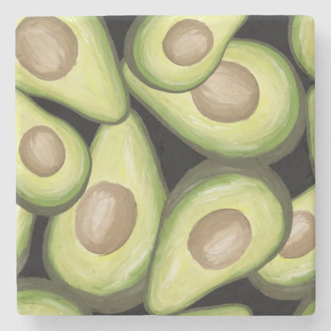 "Avocado" Print Stone Coaster (Front)