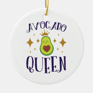 Avocado Queen Ceramic Ornament