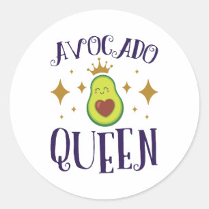 Avocado Queen Classic Round Sticker