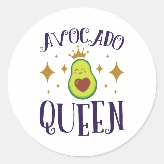 Avocado Queen Classic Round Sticker (Front)