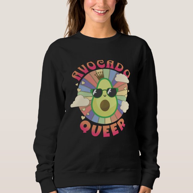 Avocado Queer Gay and Lesbian  Fruits LGBT Pride Sweatshirt (Front)