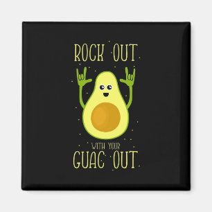 Avocado Rock Out With Your Guac Out Magnet