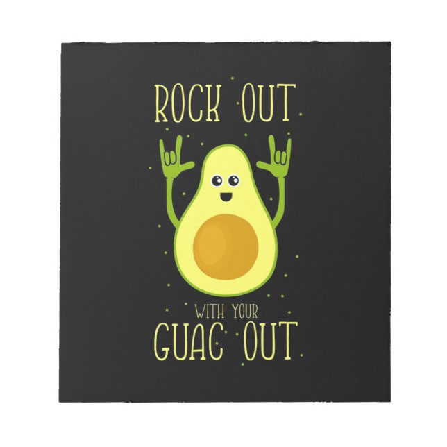 Avocado Rock Out With Your Guac Out Notepad (Front)