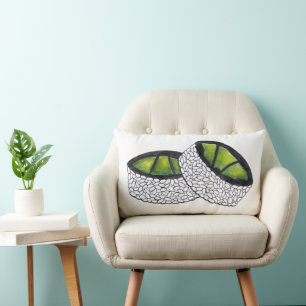 Avocado Roll Japanese Food Sushi Rolls Foodie Lumbar Cushion