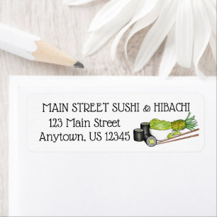 Avocado Rolls Wasabi Sushi Japanese Food Dinner Return Address Label
