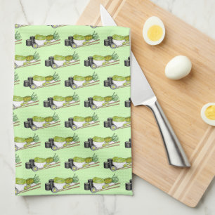 Avocado Rolls Wasabi Sushi Japanese Food Dinner Tea Towel